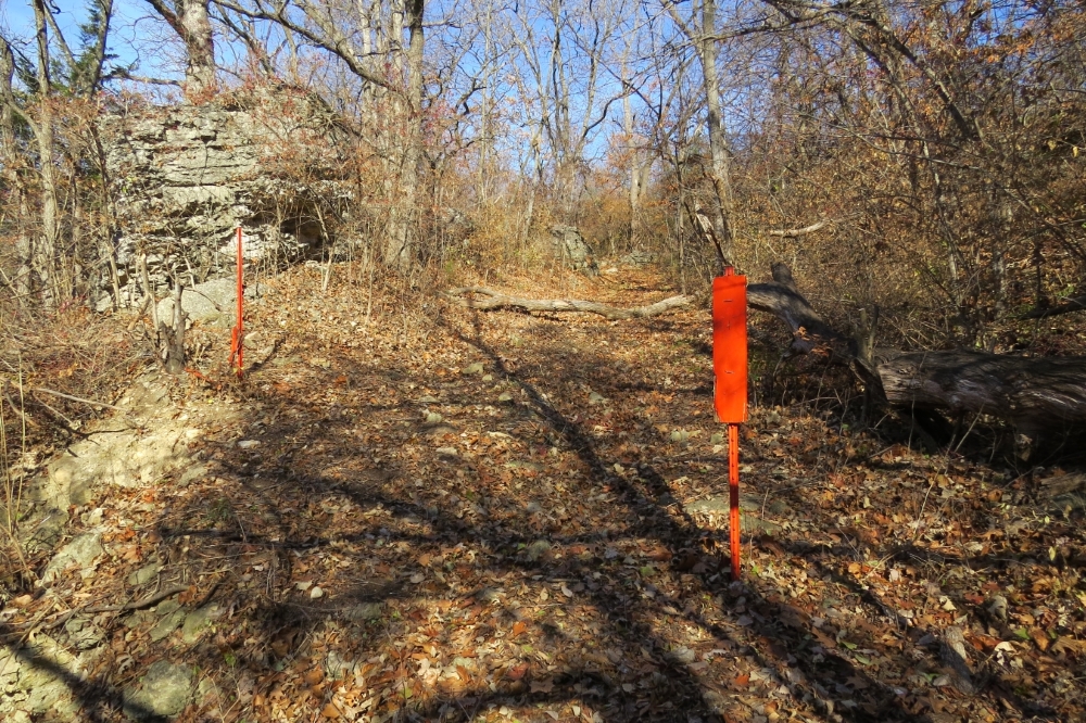 Start of Historic Byram’s Ford Road east of Hardesty Avenue